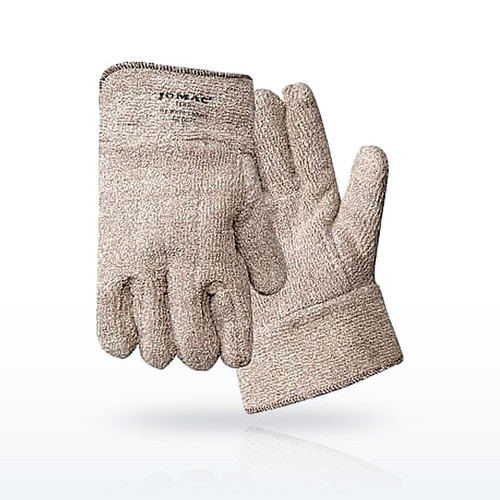 Jomac Brown and White Safety Cuff Gloves, Terry Cloth, X-Large, Lined