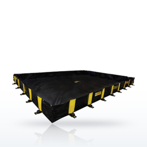 Justrite Rigid-Lock QuickBerm Drive-Over Spill Berm, 12 x 20 ft
