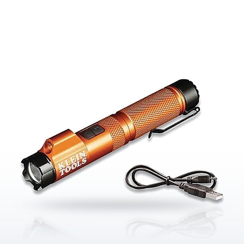 Klein Tools Rechargeable LED Focus Flashlight with Laser, 125 Low/350 High lm