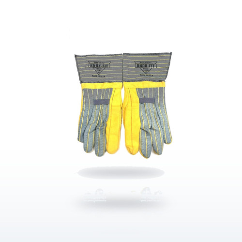 Knox-Fit 679-LP Cotton Canvas Gloves, 679 Double Palm Gauntlet Ironworker Gloves