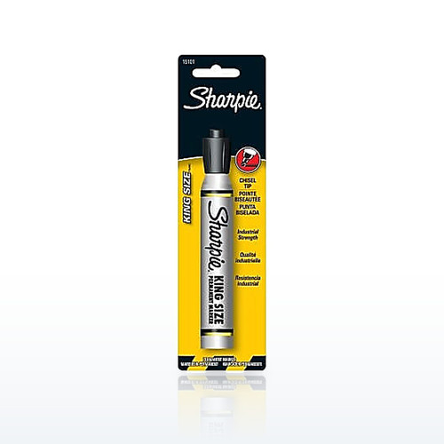 King Size Permanent Marker, Black, Large Chisel Tip, 6 Count