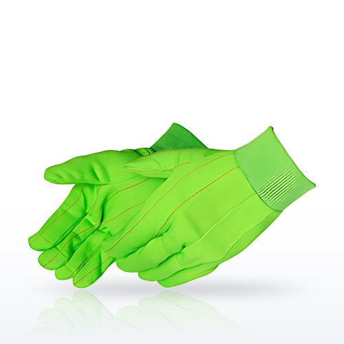 Liberty Safety 20 oz. Hi-Vis Green Cotton/Poly Corduroy Double Palm Gloves
