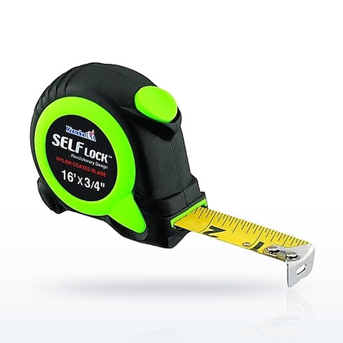 Komelon USA Self Lock™ Measuring Tape, 3/4 in x 16 ft, Green/Black