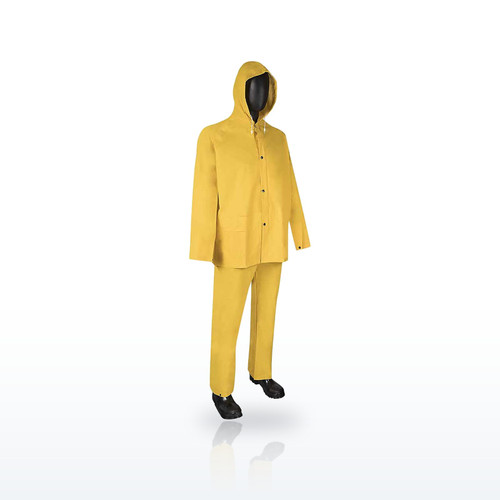 Liberty Safety DuraWear™ FR 3 Layers PVC/Polyester/PVC 3-Piece Yellow Rainsuit