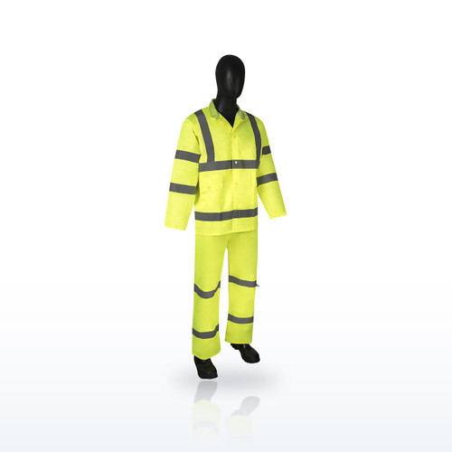 Liberty Safety DuraWear 1350 Hi-Vis Rainwear, Class 3-Piece Hi-Vis Green