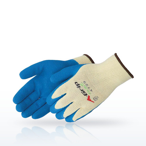 Liberty Safety FLX™ 10 gauge, yellow shell, blue latex dip palm/fingertips