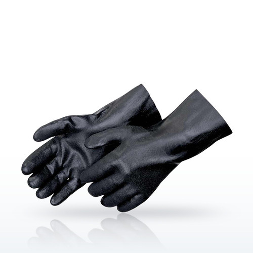 Liberty Safety 2623 PVC Gloves, PVC Coated, Black PVC