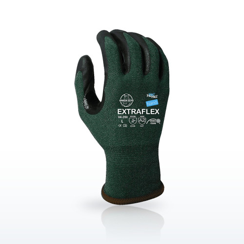 18g ExtraFlex Cut Resistant Dark Green Glove Liner, Foam Nitrile Palm, ANSI A2