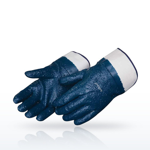 Liberty Safety 9430 Chemical Resistant Gloves, Rough Finish Blue Nitrile