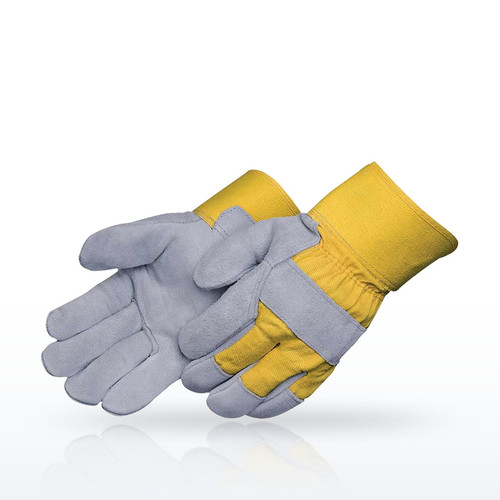 Liberty Safety 3265XL Leather Palm Gloves, Yellow Canvas Back Gloves