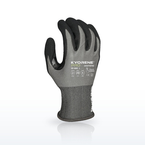 18g Gray Kyorene Pro Glove Liner, Foam Nitrile Palm, ANSI A8