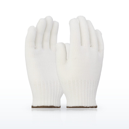 Light Weight Seamless Knit Nylon Glove - White, 713SN