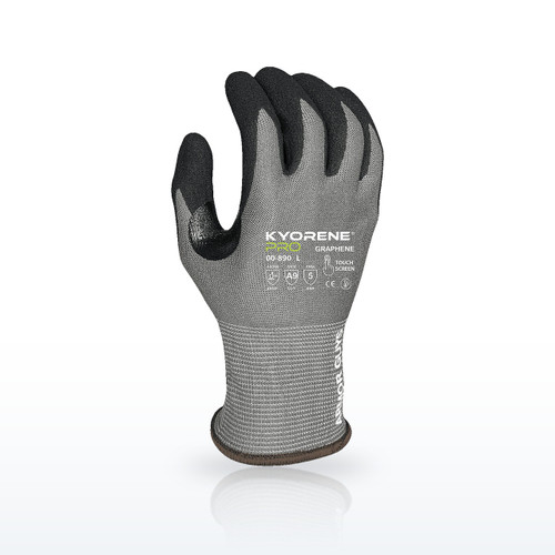 18g Gray Kyorene Pro Glove Liner, Foam Nitrile Palm, ANSI A9