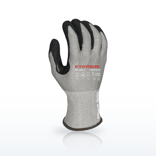 Lightweight 15g Gray Kyorene Glove Liner, Foam Nitrile Palm Coating, ANSI A2