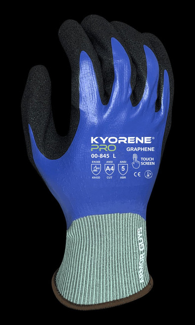 18g Gray Kyorene Pro Glove, Full Nitrile Dip with Foam Nitrile Palm, ANSI A4