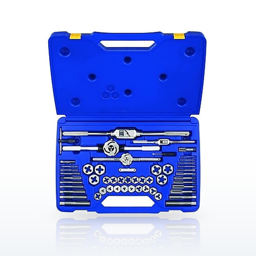 Machine Screw / Fractional Tap and Hex Die Set, 53-Piece, Plastic Case