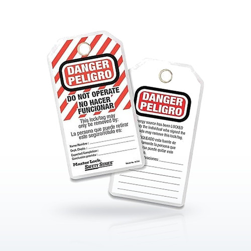 Master Lock® Do Not Operate Safety Tag, Spanish/English, 3-1/8 in W, 5-3/4 in H