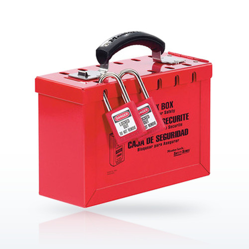 Master Lock 498A Portable Group Lock Box - Red Steel