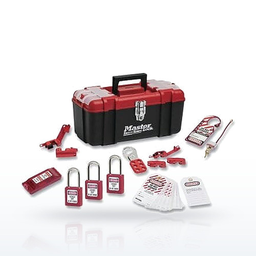 Master Lock 1457E410KA Lockouts & Hasps, Portable Lockout Kit, 14-piece