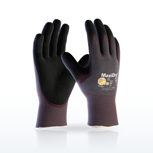 PIP MaxiDry 56-424 Coated Gloves, ANSI A1, Lightweight Nitrile Glove