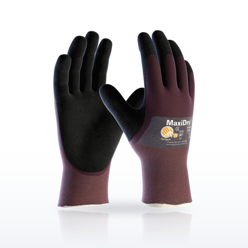 PIP MaxiDry 56-425 Coated Gloves, ANSI A1, Lightweight Nitrile Glove