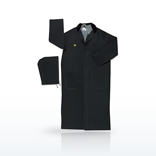 MCR Safety Classic Plus Series Rider Coat, 3X-Large, PVC/Polyester, Black