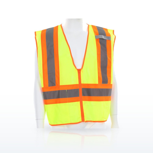 MCR Safety Luminator WCCL2L Hi-Vis Vests, Class 2 Hi-Vis Mesh Zipper Vest