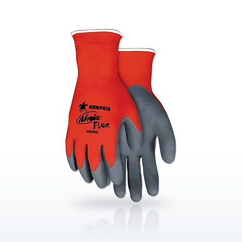 MCR Safety Ninja® Flex N9680 15-ga Nylon Rubber-Latex Coated Gloves, Small