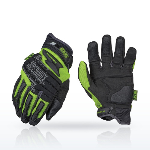 Mechanix Wear SP2-91-010 Anti-Vibration & Impact Gloves, Hi-Viz M-Pact 2 Impact