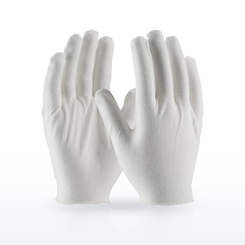 Medium Weight Cotton Lisle Inspection Glove with Overcast Hem Cuff - Men's