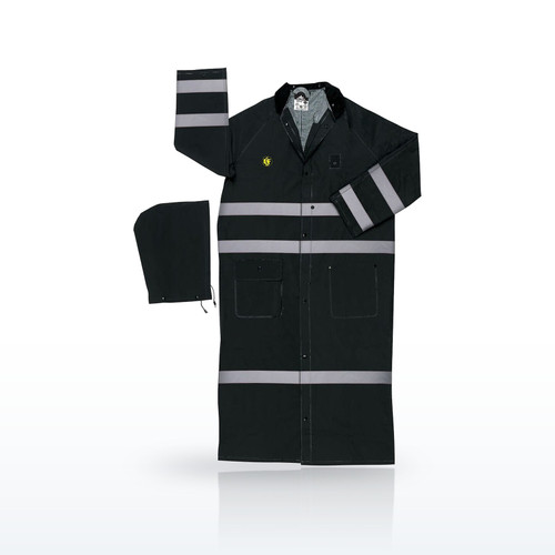 MCR Safety Classis Plus FR267CR FR Rainwear, Classic Plus Reflective PVC Trench
