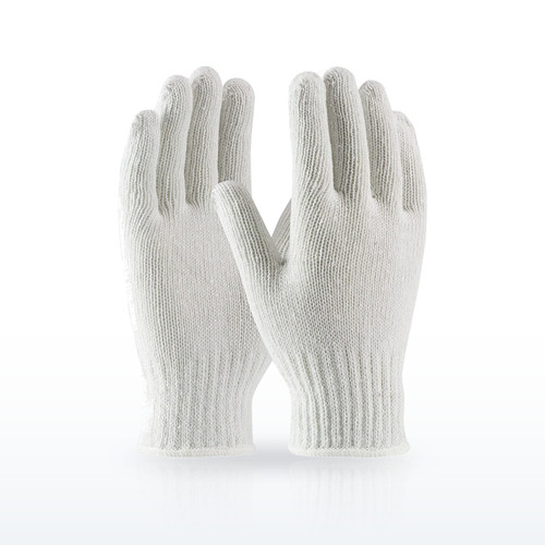 Medium Weight Seamless Knit Cotton/Polyester Glove - White, 35-CB110