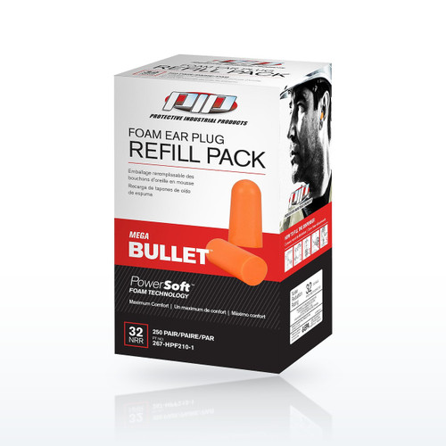Mega Bullet™ Disposable Soft Polyurethane Foam Ear Plugs - 267-HPF210-1