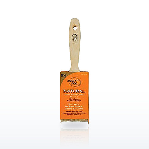 Merit Pro 100% White Bristle Beavertail Paint Brush - 2-1/2 in