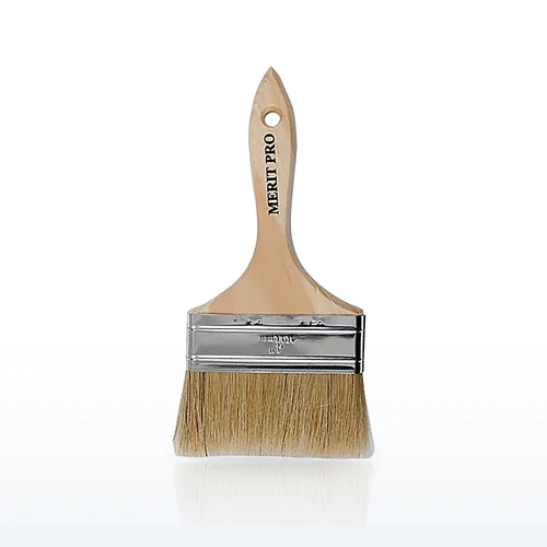 Merit Pro 00029 Paint Brushes, 4 in Double Thick White Bristle Chip Brush