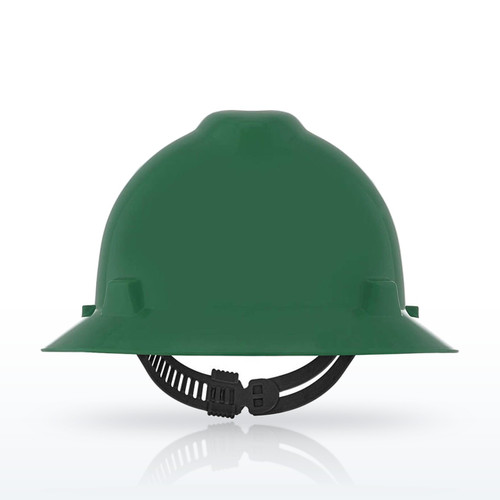 MSA 454735 V-Gard Full Brim Hard Hat, Staz-On Suspension, Green