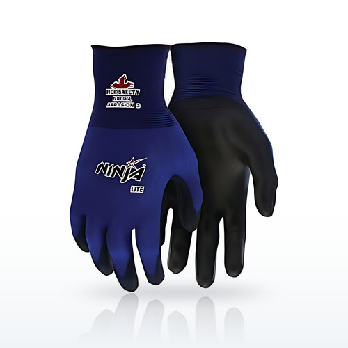 Ninja® Lite N9696 18-Gauge Nylon Polyurethane Coated Gloves, Black/Blue