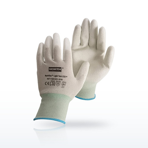 G-Tek Northflex NF15ESD Coated Gloves, Light Task ESD Seamless Knit Anti-Static
