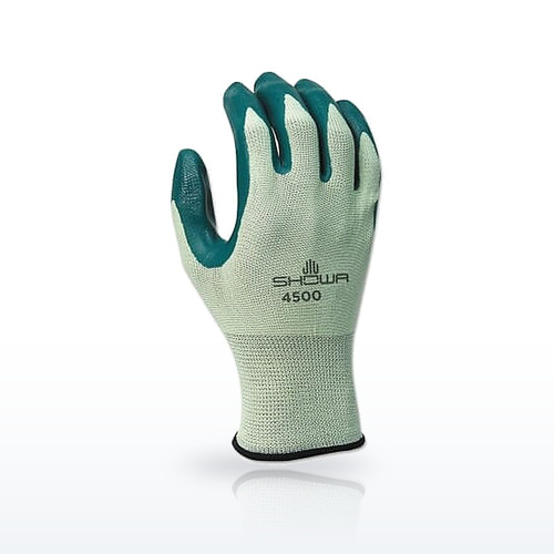 SHOWA 4500 Nitri-Flex Lite Nitrile Coated Gloves, Green/Light Green