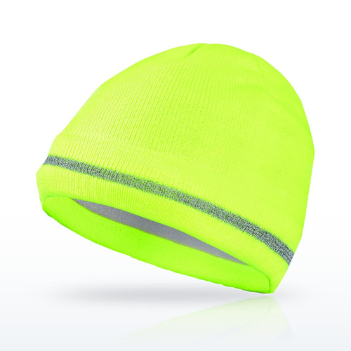 OccuNomix Hi-Vis Fleece Lined Knit Cap, Yellow