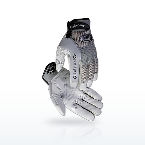 2970 Deerskin Padded Palm Knuckle Protection Mechanics Gloves, Gray