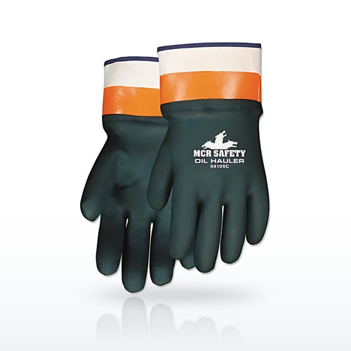 MCR Safety 6410SC Oil Hauler Premium Double Dip PVC Coated Gloves, Large