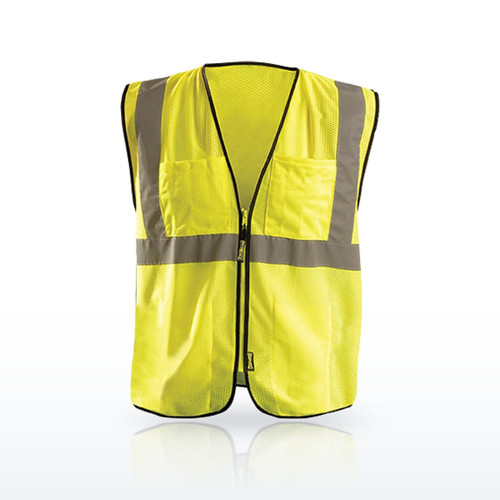 OccuNomix ECO-GCS-YL/XL Hi-Vis Vests, Value Surveyor Mesh Vest, Zipper