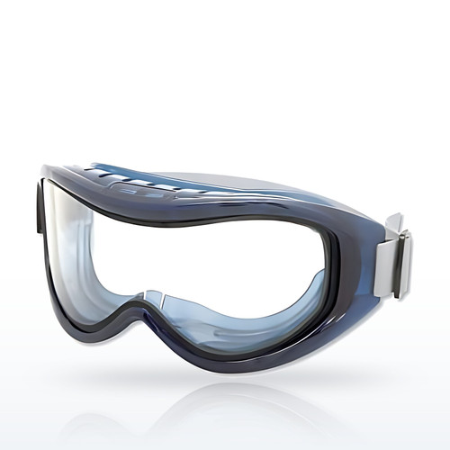 Odyssey II Series Chem Splash Dual-Lens Goggle, Clear, Blue Frame, OTG, AF/HC