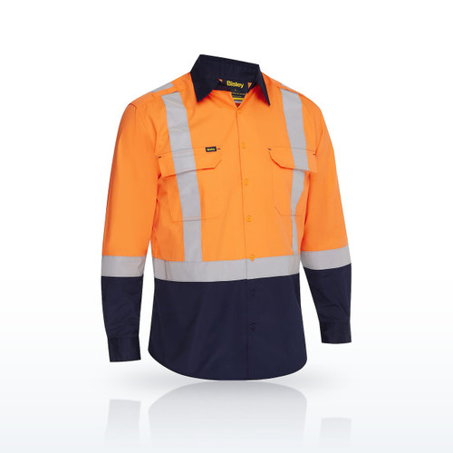 Bisley Performance 312M6367H Hi-Vis Shirts, ANSI Type R Class 3 Vented Long