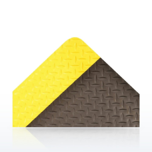 NoTrax 509 Diamond-Tuff Anti-Fatigue Mat, 3 x 5 ft - Black/Yellow