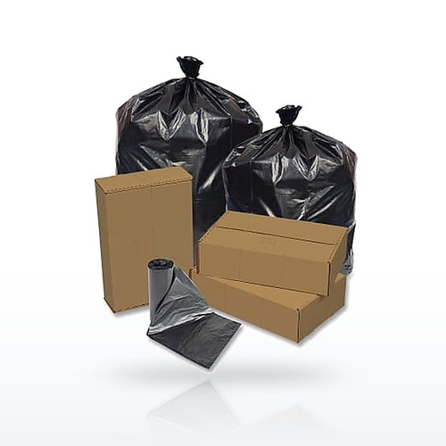 Pitt Plastics ECO Strong™ Can Liner, 60 gal, 1.5 mil, 38 in W x 58 in H, Black