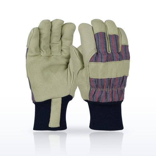 Pigskin Leather Palm Glove with Fabric Back and Natural Thermal Lining - 1555