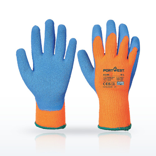 Portwest A145 Cold Weather Gloves, Cold 7 Latex Crinkle Glove A2