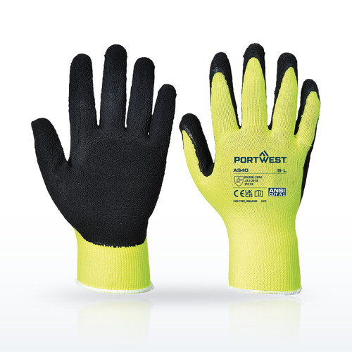 Portwest A340 Grip 13 Latex Foam Hi-Vis Glove